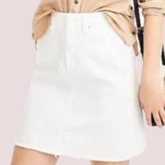 J. Crew Denim Frayed Raw Hem Mini Skirt - Picture 1 of 6
